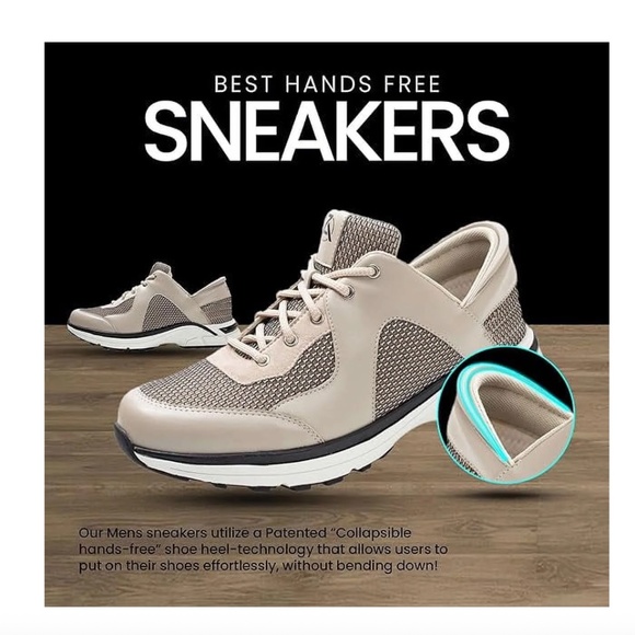 Zeba Mens Size 9 Wide Hands Free Beige Comfort Walking Slip On Shoes - Picture 3 of 12